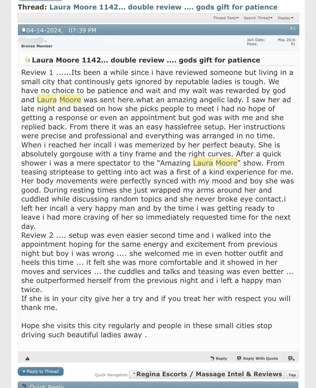 Escorts Saskatoon, Saskatchewan MSLAURAMOORE.COM