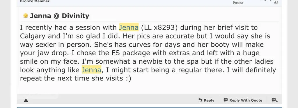 Escorts Calgary, Alberta Jenna